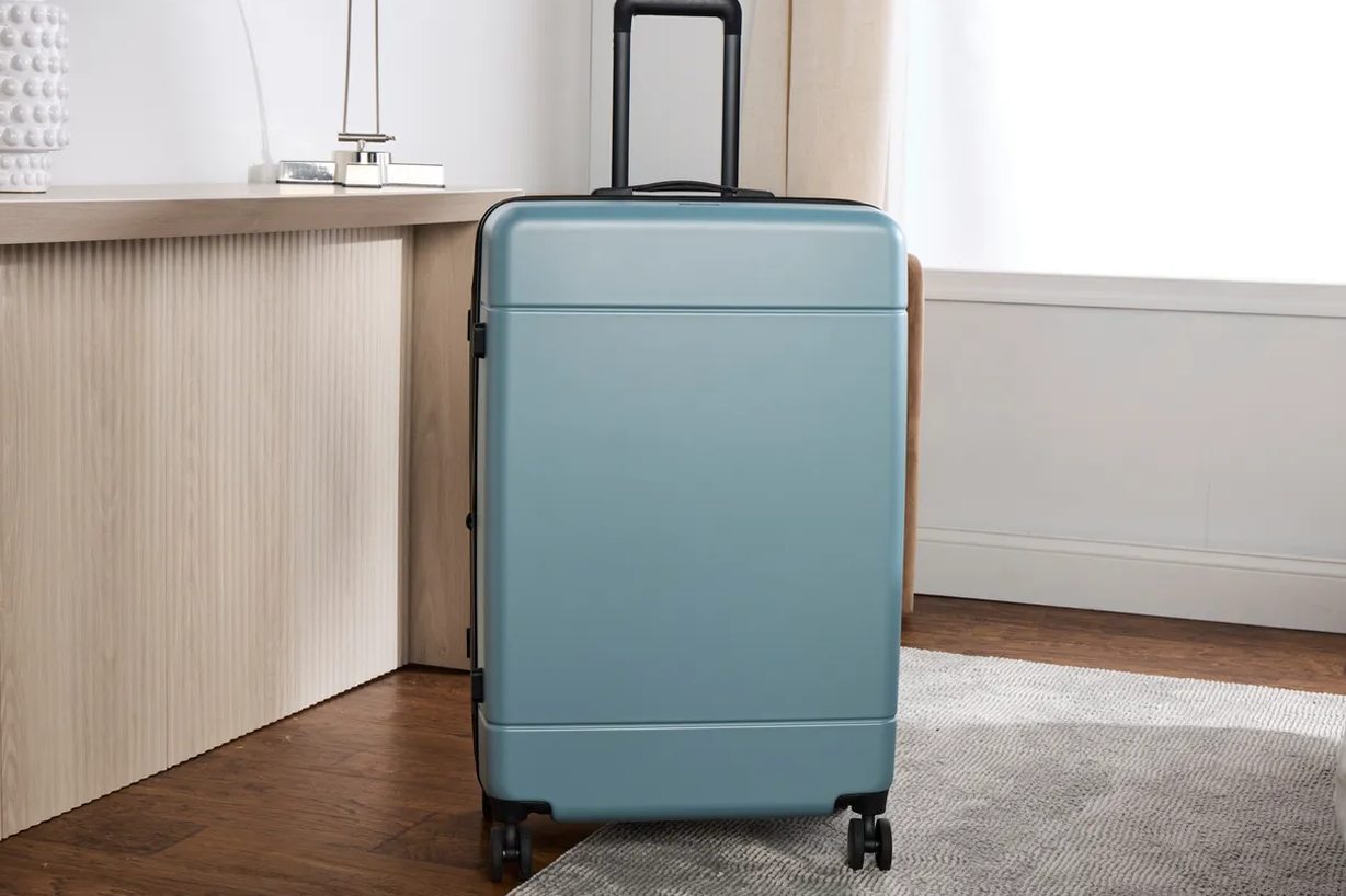 Level8 Carry-On front compartment open, laptop and iPad visible inside